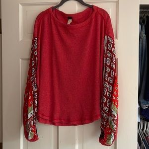 Free people waffle long sleeve top size S